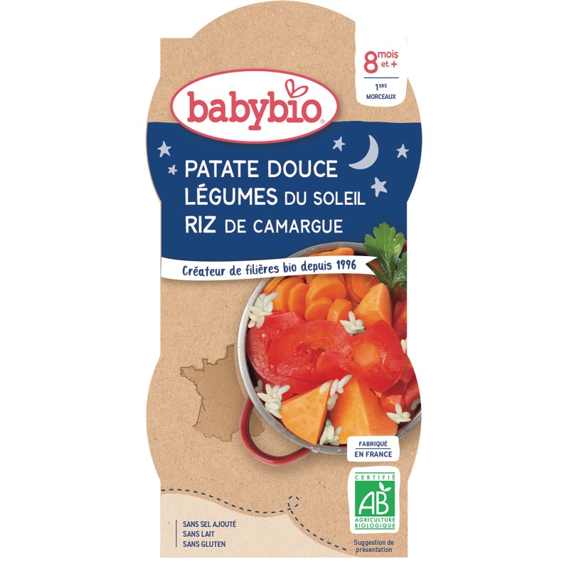 Patate Douce Légumes du Soleil Riz dès 8 mois 2x200g