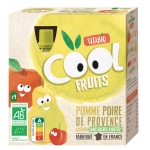 Cool Fruits Bio Gourde Compote Pomme Poire 4x90g