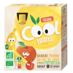 Cool Fruits Bio Gourde Compote Pomme Banane 4x90g