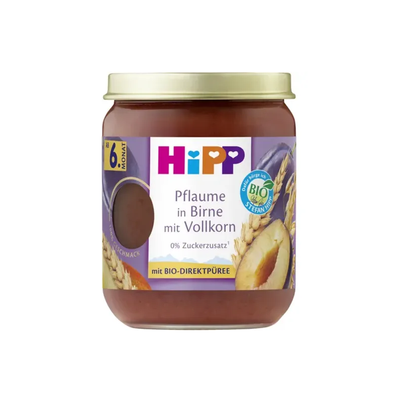 Compote de prune et poire et céréales complètes bio dès 6 mois 160g