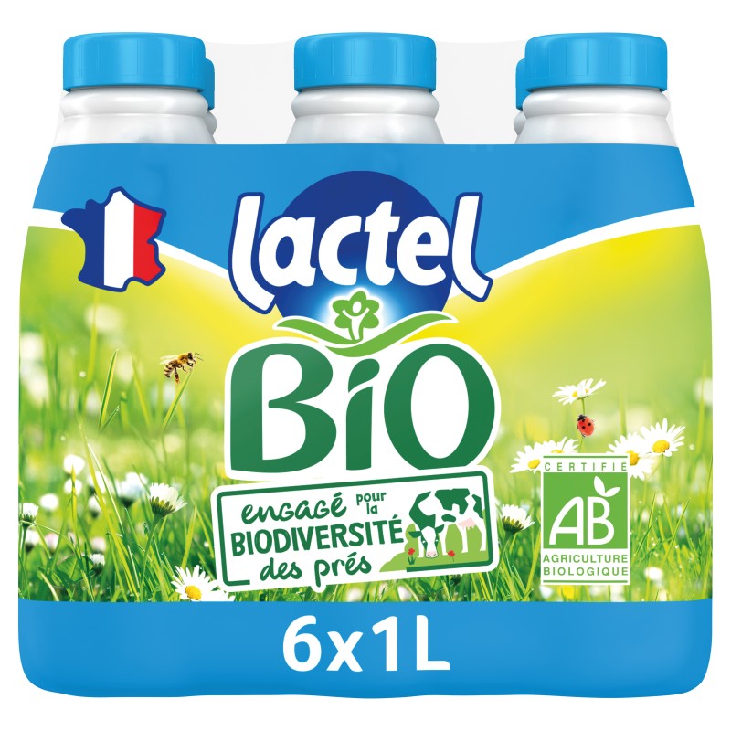 Lait UHT demi-écrémé bio 6x1l