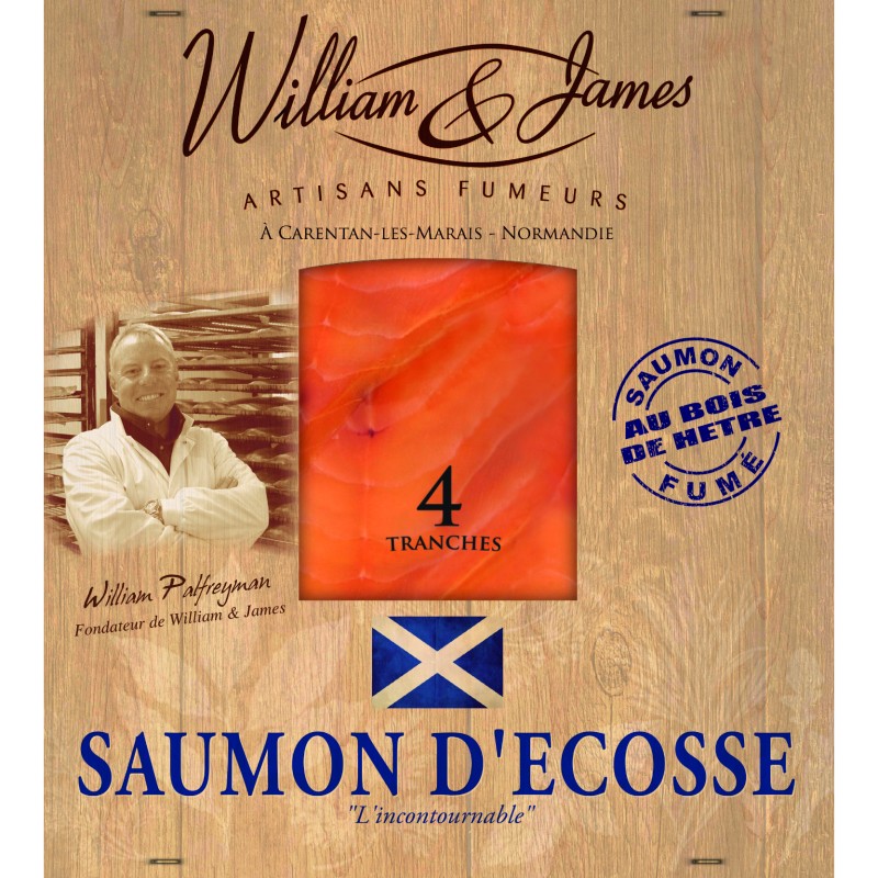 Saumon fumé d'Ecosse 4 tranches 100g