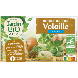 Le Jardin Bio Bouillon de Volaille sans Sel x8 72g