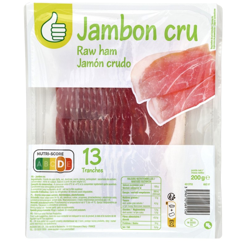 Jambon Cru 13 Tranches 200g