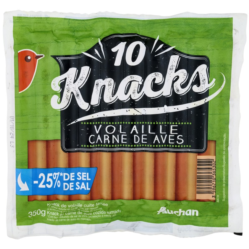 Knacks de volaille x10 350g