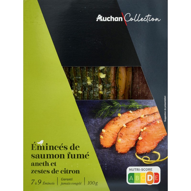Emincé de saumon fumé aneth et citron 100g