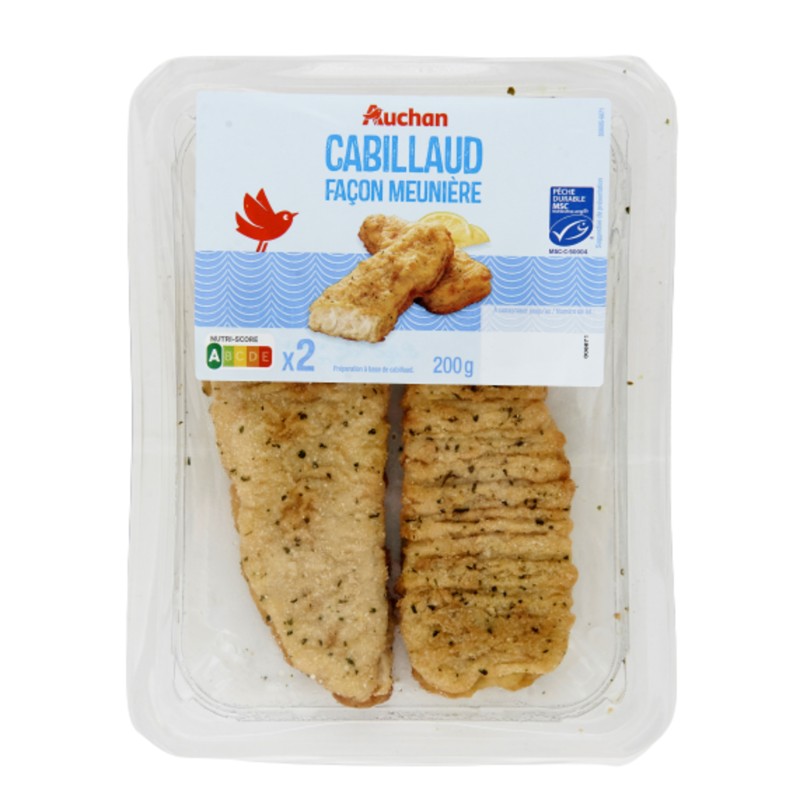 Cabillaud MSC panés façon meunière x2 200g