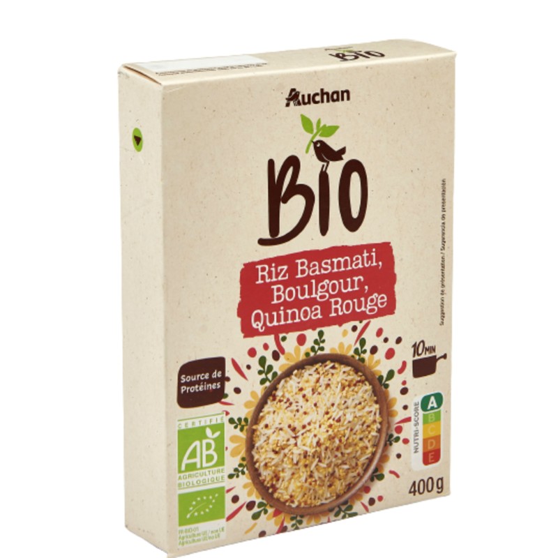 Riz Basmati Boulgour et Quinoa Rouge 400g