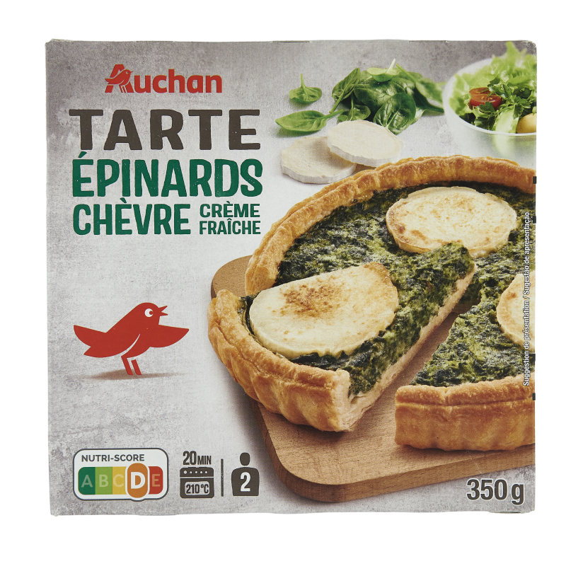 Tarte aux épinards et chèvre à la crème fraîche 350g