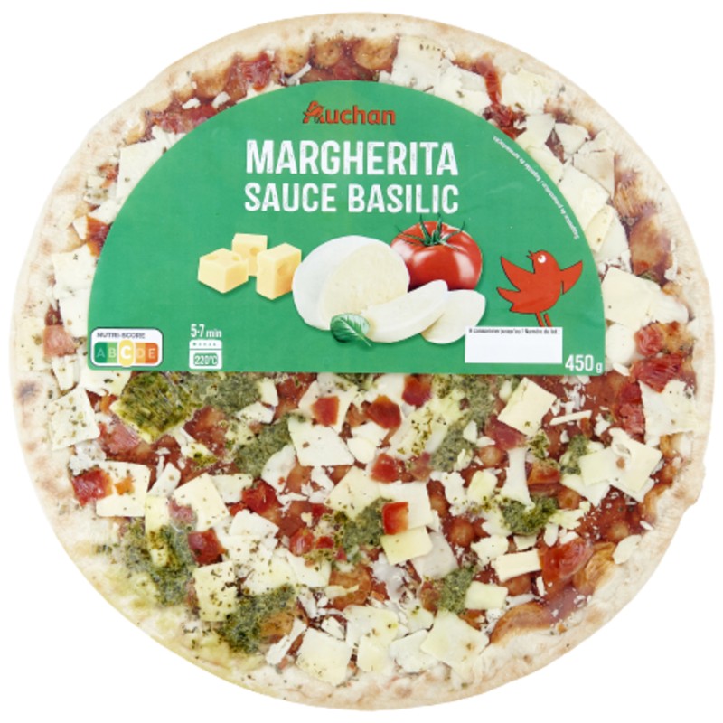 Pizza margherita sauce basilic 450g