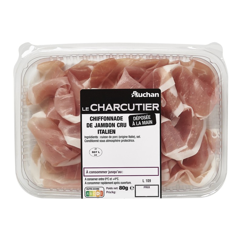 Chiffonnade de jambon cru Italien 80g