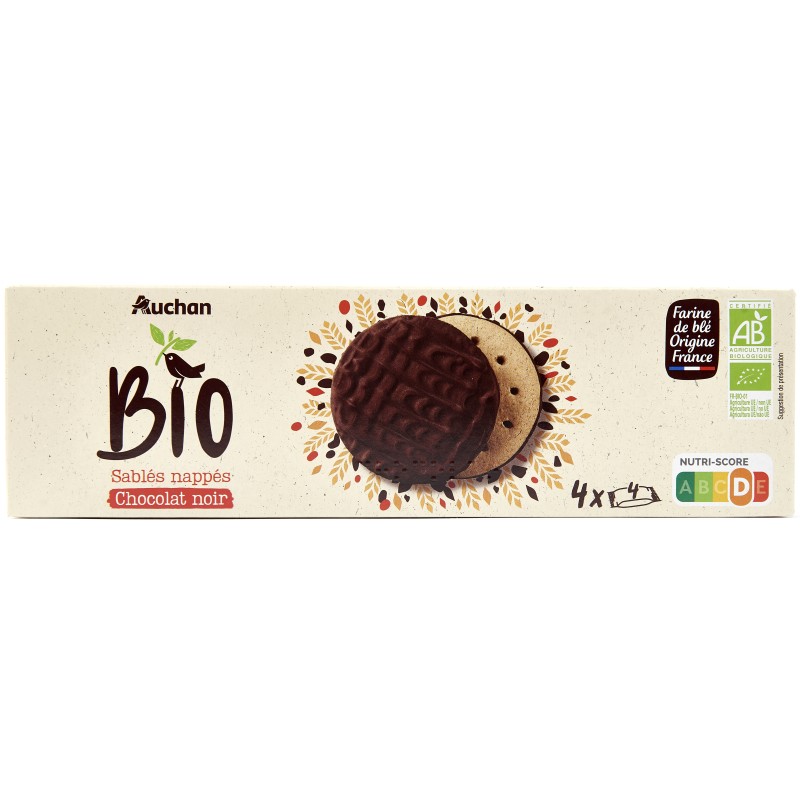 Sablés Nappés de Chocolat Noir 200g
