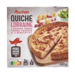 Quiche lorraine aux lardons fumés et emmental 400g