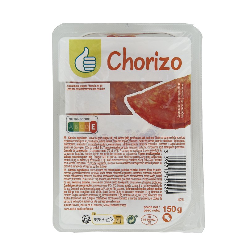 Chorizo Tranché x24 150g