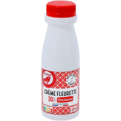 Crème fraîche fleurette entière onctueuse 30%MG 25cl