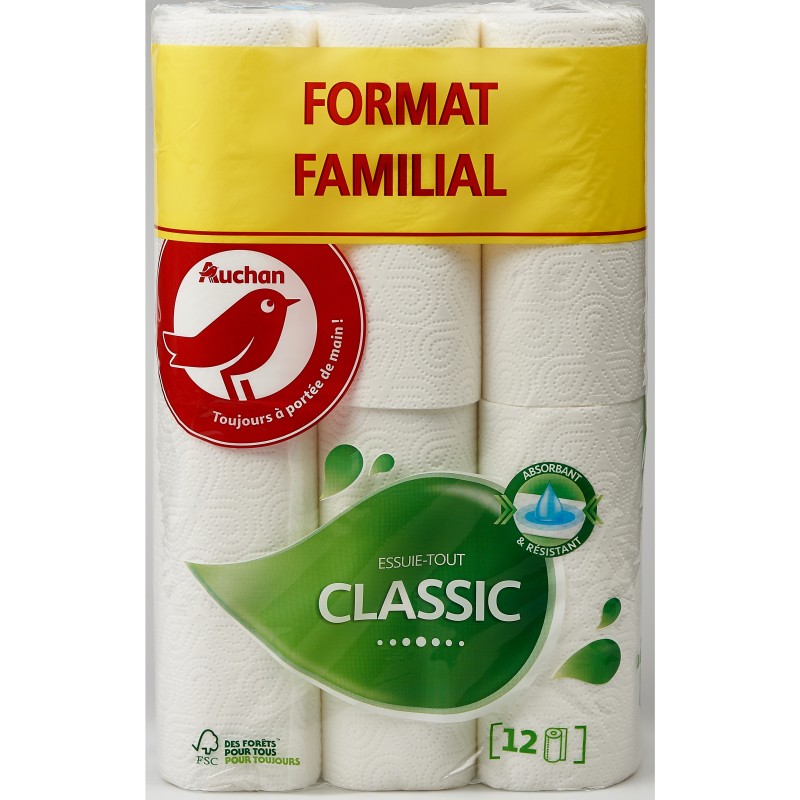 Essuie-Tout Classic Blanc x12