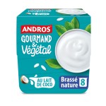 Gourmand et végétal Dessert brassé au lait de coco nature x8 800g
