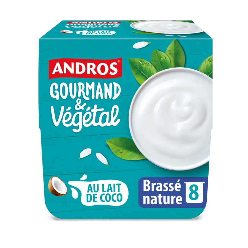 Gourmand et végétal Dessert brassé au lait de coco nature x8 800g
