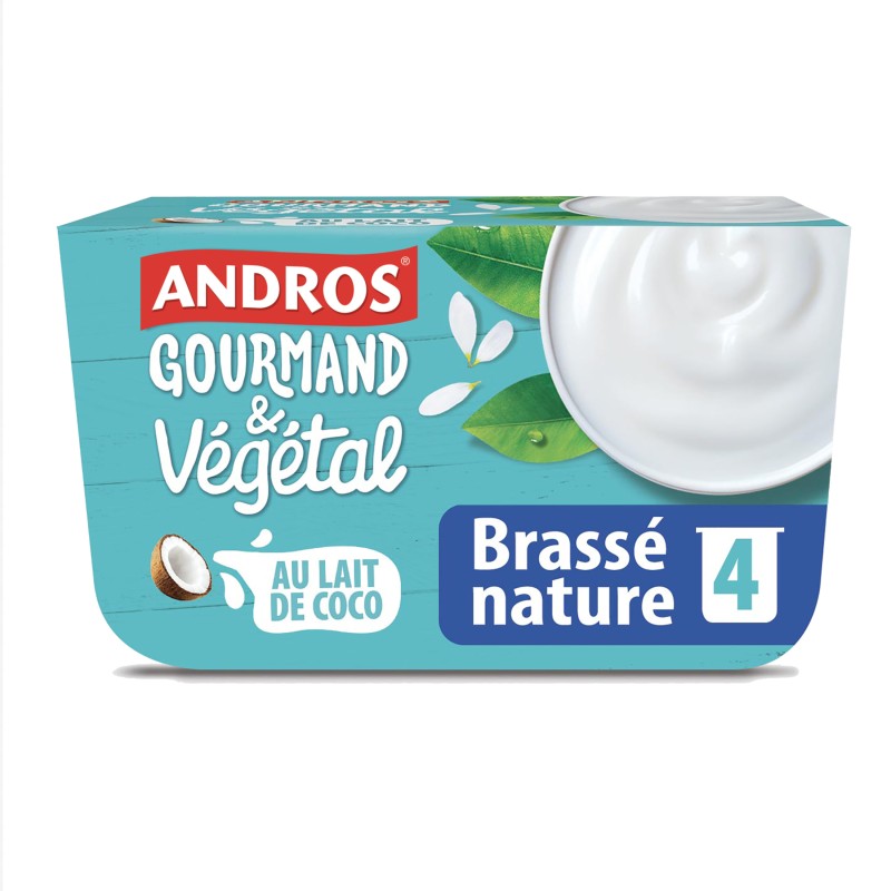 Gourmand et végétal Dessert brassé au lait de coco nature x4 400g