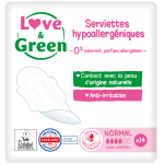 Serviettes hygiéniques hypoallergénique normal avec ailettes x14