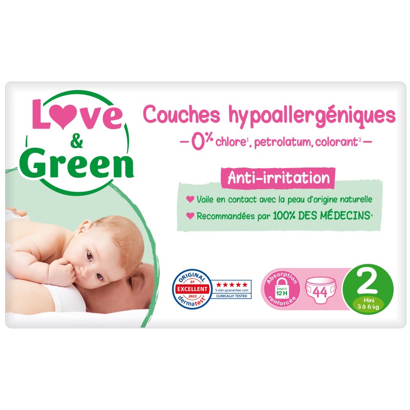Couches hypoallergéniques taille 2 3-6kg x44