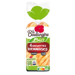 Bio Baguettes Viennoises Fendues x4 340g