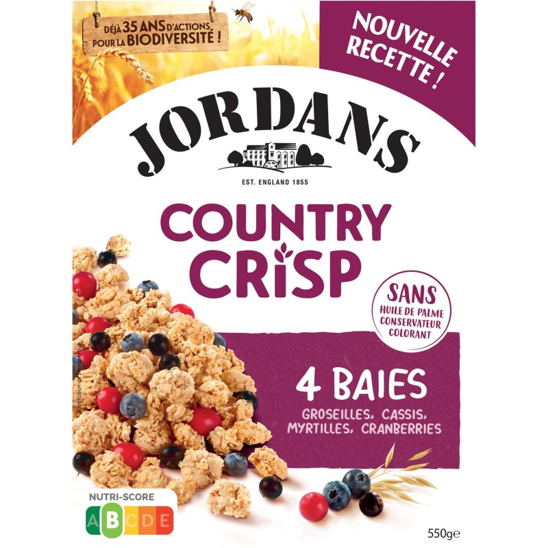 Country Crisp Céréales Complètes et 3 Baies 550g