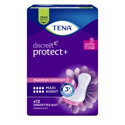 Serviettes fuites urinaires maxi nuit discreet protect x12
