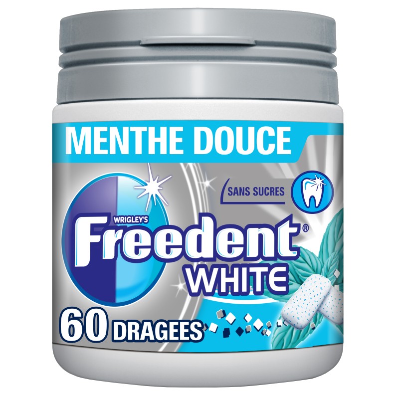 White Chewing-gum sans Sucres Menthe Douce x60