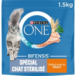 Bifensis Croquettes au poulet céréales pour chat stérilisé 1,5kg