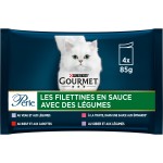 Pâtée pour chat perle en sauce viandes et poissons 4x85g