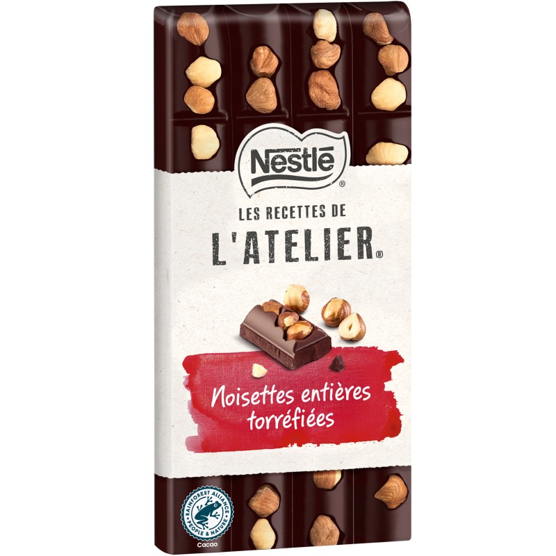 Les recettes de L'atelier chocolat noir noisette 170g