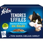 Tendres Effilés en Gelée Poissons Chat Adulte 12x85g