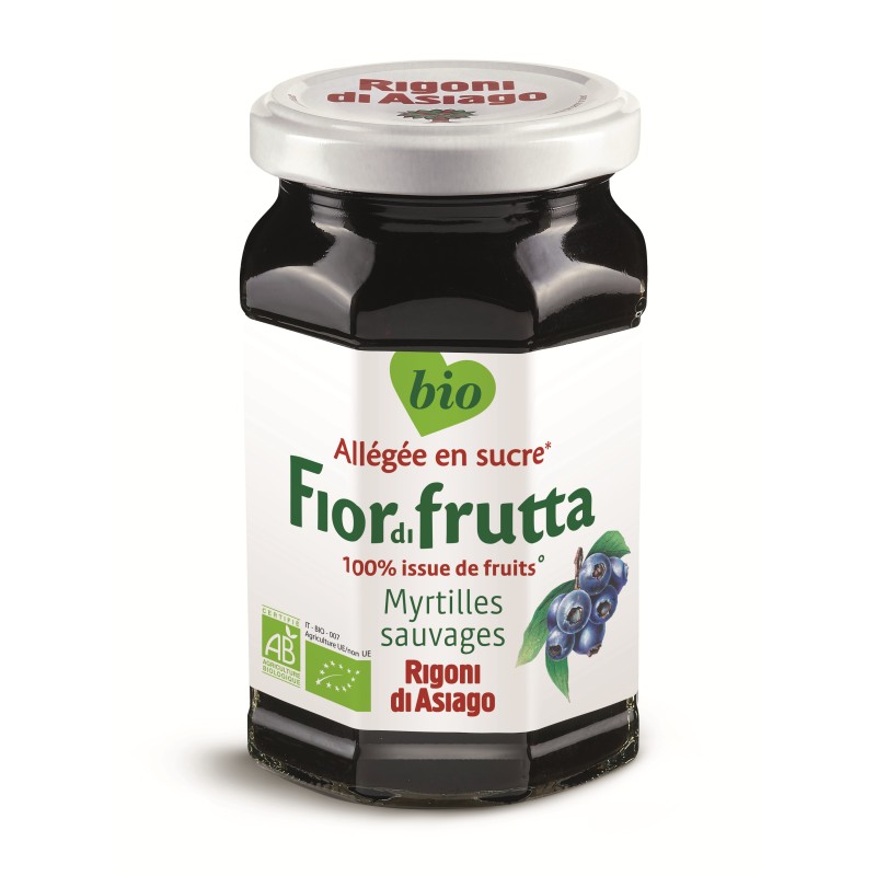 Confiture saveur myrtilles sauvages Fiordifrutta bio 250g