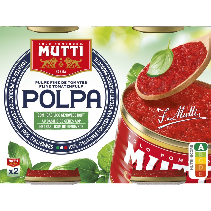 Polpa Tomate Concassées Fines au Basilic 2x400g