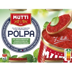 Polpa Tomate Concassées Fines au Basilic 2x400g