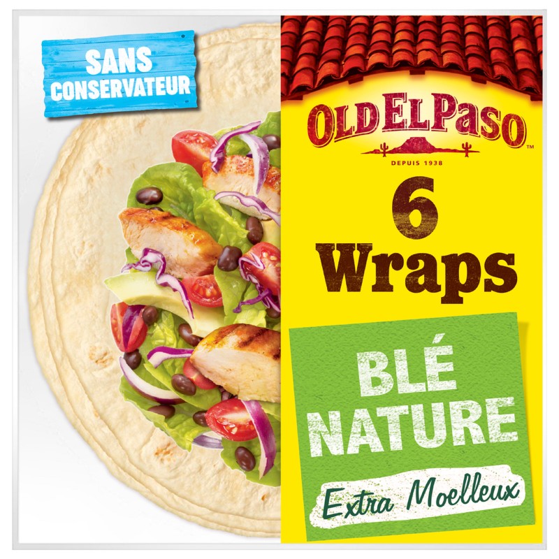 Wraps de blé nature extra moelleux x6 350g