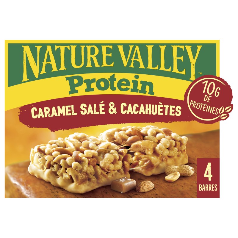 Barres cacahuètes amandes caramel salé sans gluten x4 160g