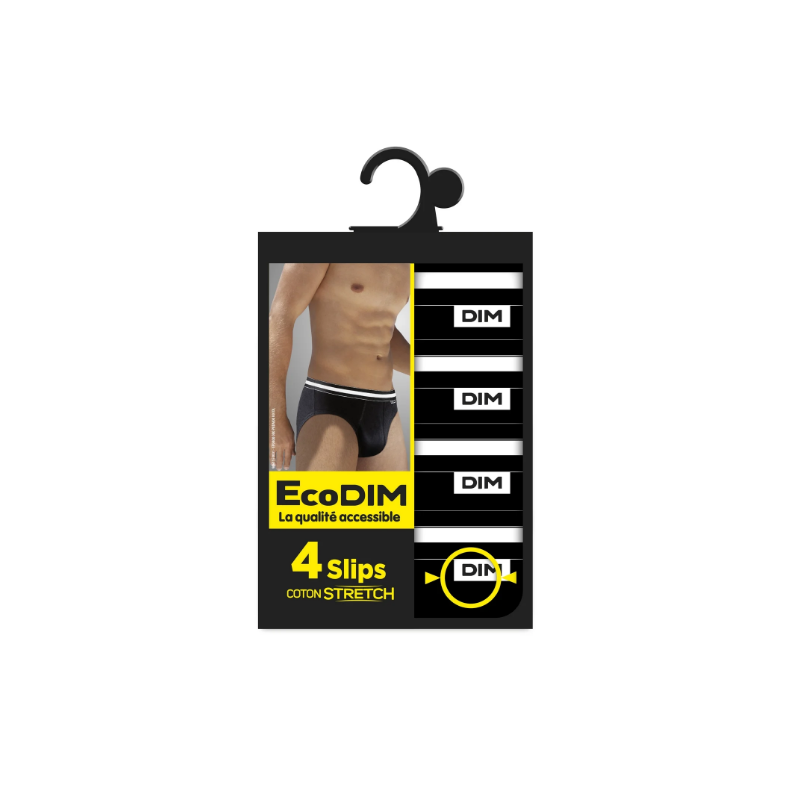 Slip homme coton stretch taille 4 noir x4