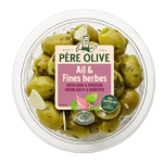 Olives vertes à l'ail et fines herbes dénoyautées 150g