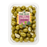 Olives vertes à l'ail et fines herbes dénoyautées 400g