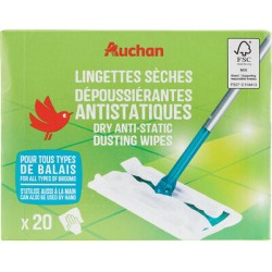 Lingettes sèches dépoussiérantes antistatiques x20