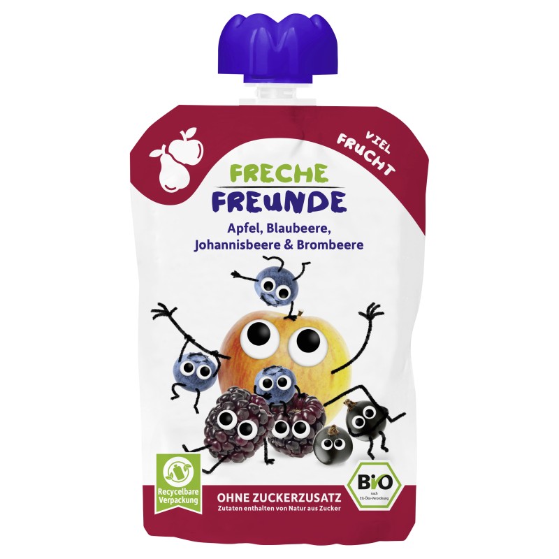 Freche Freunde Bio Gourde Pomme Myrtilles Cassis 100g