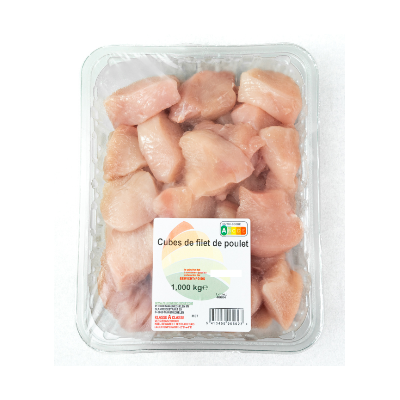 Filet de poulet blanc en cubes 500g