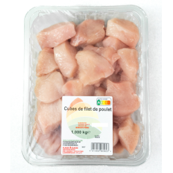 Filet de poulet blanc en cubes 500g