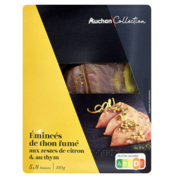 Eminces de thon fumé aux zestes de citron et au thym 100g