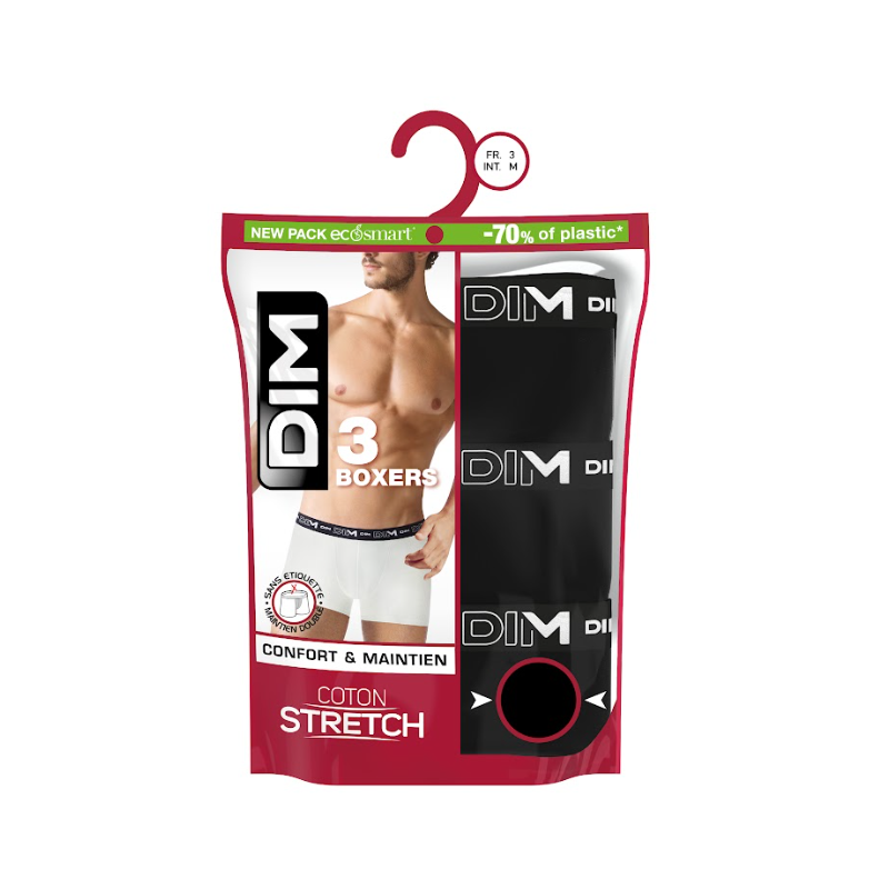 Boxer Homme Stretch Noir T4 x3