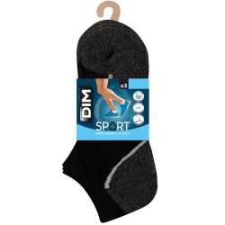 Socquette Courte Impact Leger Noir T43/46 x3