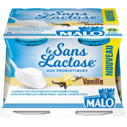 Yaourt vanille aux probiotiques sans lactose 4x125g