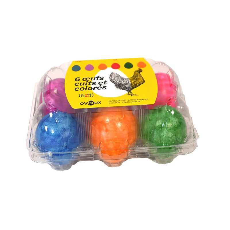 Oeufs cuits et colorés x6
